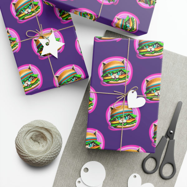 Cat in a Burger - Gift Wrap Paper